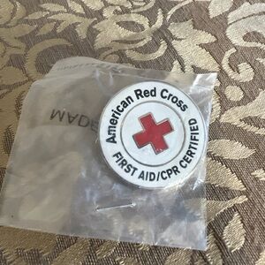 American Red Cross First Aid CPR Certified Enamel Lapel Pin Badge NOS New Item